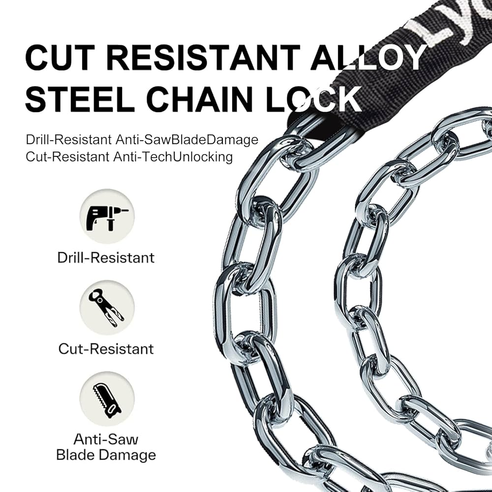 Lydsto チェーンロック ワイヤーロック 盗難防止 自転車 バイク グレー Amazon.co.jp: Lydsto チェーンロック 自転車ロック バイク